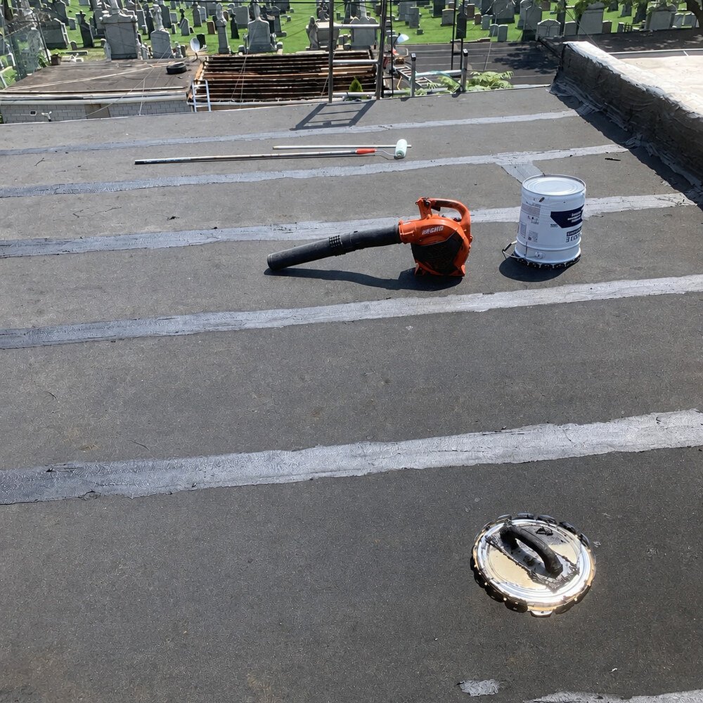 Flat roof replacement in Throgs Neck, Bronx after
