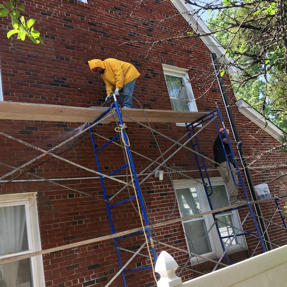 Tuckpointing, full elevation in Riverdale, Bronx, after