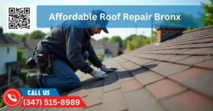 A professional roofer repairing a roof in the Bronx, with a focus on affordable, high-quality work.