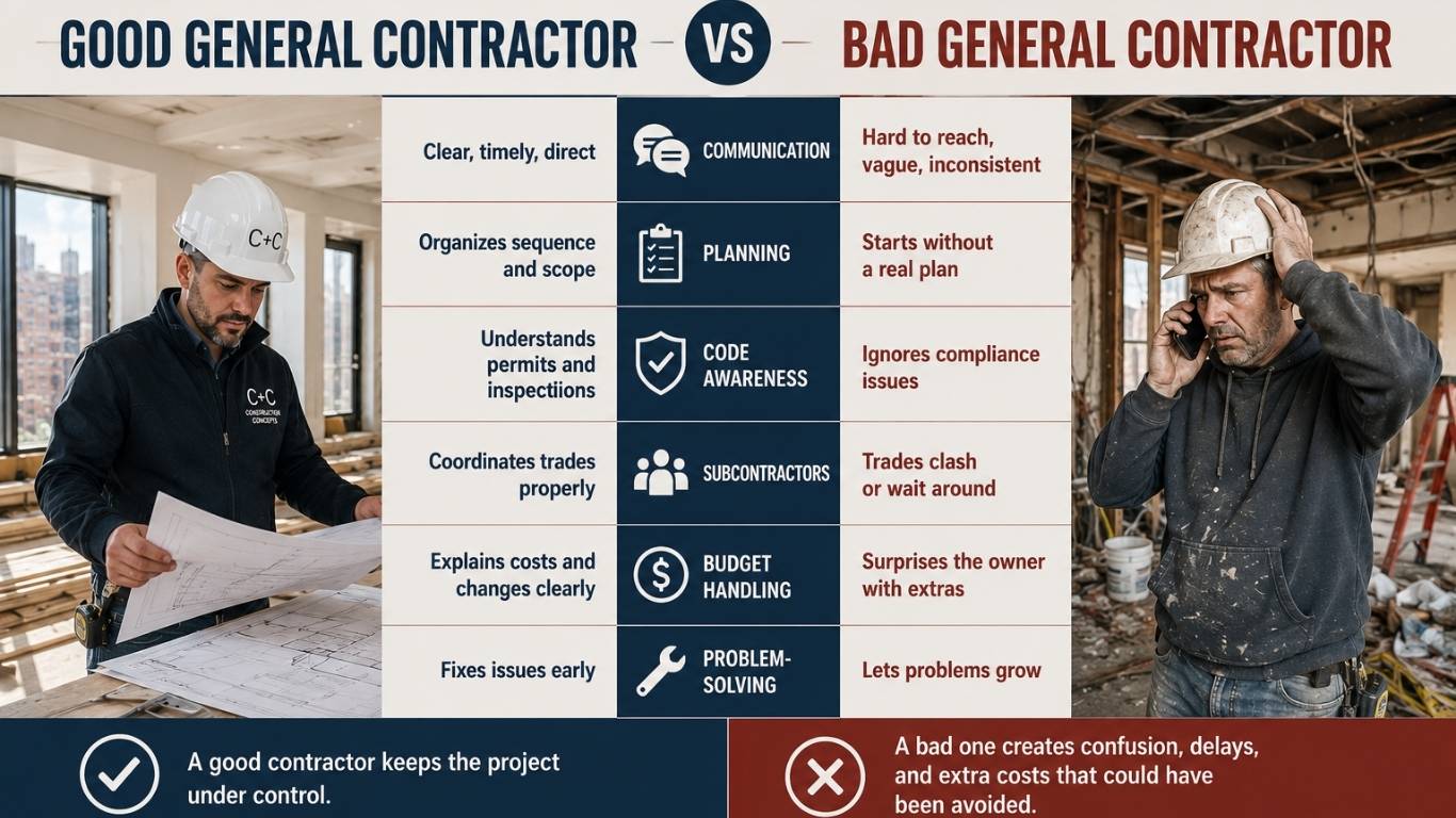 Good General Contractor vs Bad General Contractor