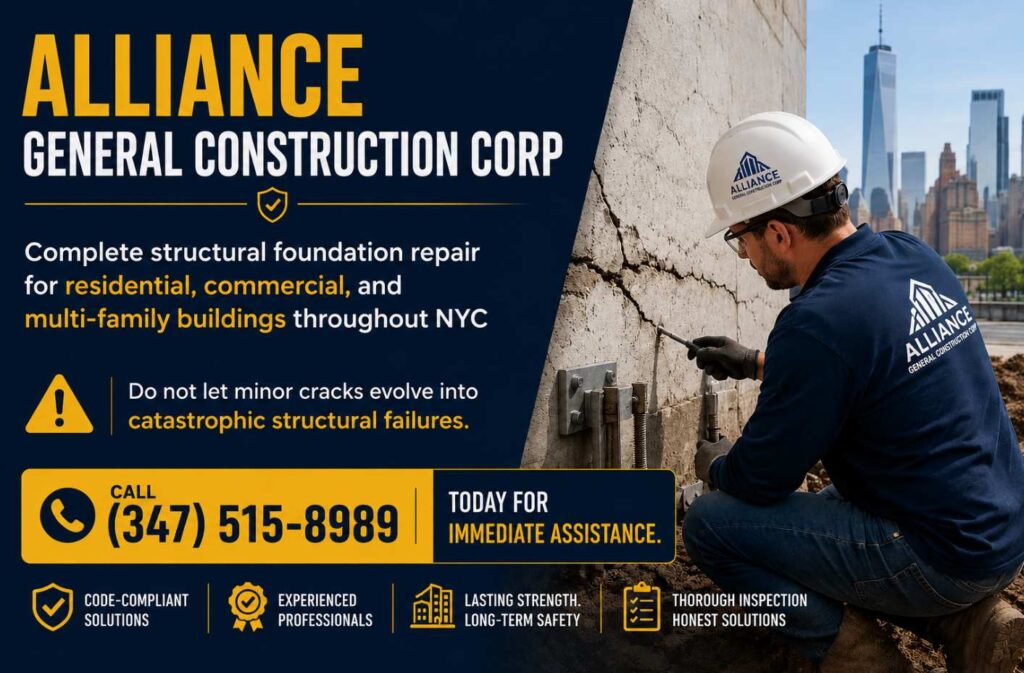 Call for code-compliant foundation repair in NYC